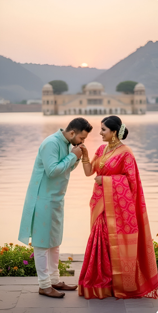 AI generated pre-wedding couple in Himalayan mountains